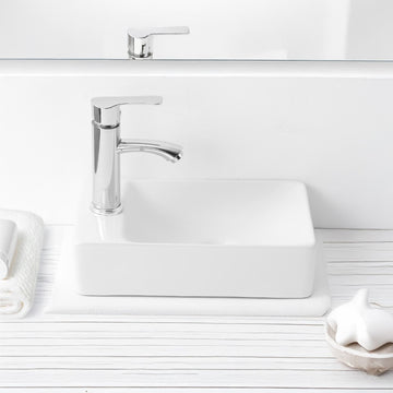 Felix 15 in. W x 8 in. D Modern Wall Mounted Rectangular Ceramic Mini Sink